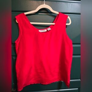 Vintage Red 100% Silk Tank Top Size 10 Capsule Classic Minimalist
